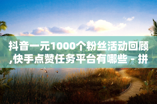 抖音一元1000个粉丝活动回顾,快手点赞任务平台有哪些 - 拼多多砍价网站一元10刀 - 拼多多现金大转盘复活卡-第1张图片-靖非智能科技传媒