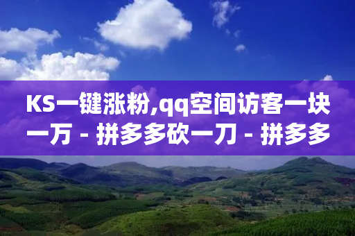 KS一键涨粉,qq空间访客一块一万 - 拼多多砍一刀 - 拼多多是否会暴露个人信息-第1张图片-靖非智能科技传媒