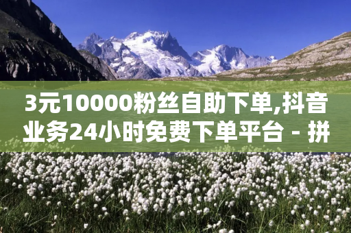 3元10000粉丝自助下单,抖音业务24小时免费下单平台 - 拼多多助力好用的软件 - 拼多多5件商品一起带走入口