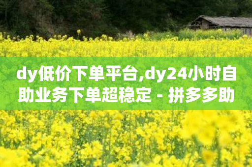 dy低价下单平台,dy24小时自助业务下单超稳定 - 拼多多助力10个技巧 - 拼多多50块钱红包太难拿了