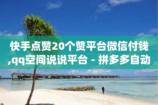 快手点赞20个赞平台微信付钱,qq空间说说平台 - 拼多多自动砍刀助力软件 - 拼多多助力100元