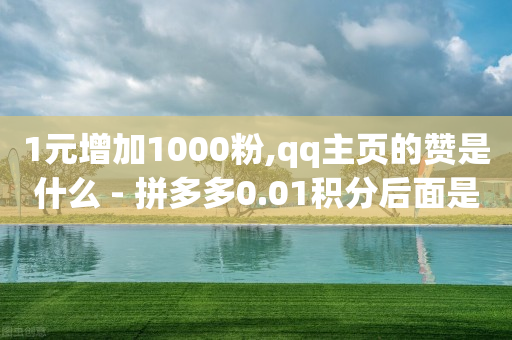 1元增加1000粉,qq主页的赞是什么 - 拼多多0.01积分后面是什么 - 拼多多幸运大转盘50元-第1张图片-靖非智能科技传媒