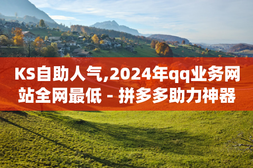 KS自助人气,2024年qq业务网站全网最低 - 拼多多助力神器软件 - 退款投诉电话