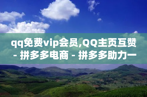 qq免费vip会员,QQ主页互赞 - 拼多多电商 - 拼多多助力一次性包成功-第1张图片-靖非智能科技传媒