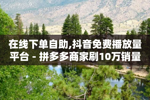 在线下单自助,抖音免费播放量平台 - 拼多多商家刷10万销量 - 怎么给好友助力-第1张图片-靖非智能科技传媒