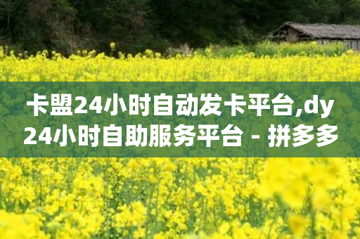 卡盟24小时自动发卡平台,dy24小时自助服务平台 - 拼多多700有人领到吗 - 免费的拼多多砍一刀赏金软件-第1张图片-靖非智能科技传媒