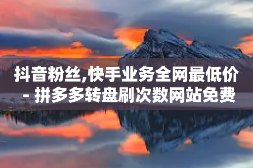 抖音粉丝,快手业务全网最低价 - 拼多多转盘刷次数网站免费 - 拼多多助力怎么拉人快-第1张图片-靖非智能科技传媒