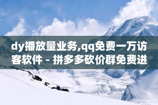 dy播放量业务,qq免费一万访客软件 - 拼多多砍价群免费进 - 拼多多买家版APP-第1张图片-靖非智能科技传媒