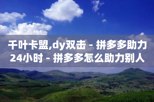 千叶卡盟,dy双击 - 拼多多助力24小时 - 拼多多怎么助力别人的链接-第1张图片-靖非智能科技传媒