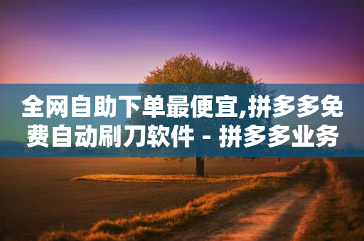 全网自助下单最便宜,拼多多免费自动刷刀软件 - 拼多多业务自助平台 - 拼多多助力兼职