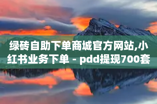 绿砖自助下单商城官方网站,小红书业务下单 - pdd提现700套路最后一步 - 新用户砍价网