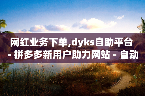 网红业务下单,dyks自助平台 - 拼多多新用户助力网站 - 自动买东西脚本