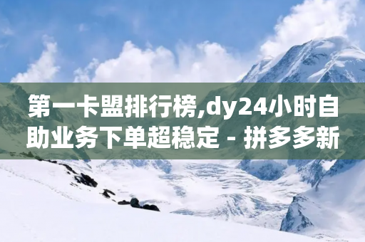 第一卡盟排行榜,dy24小时自助业务下单超稳定 - 拼多多新用户助力神器 - 拼多多商家刷10万销量