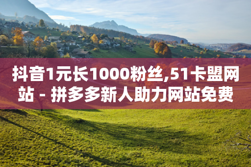 抖音1元长1000粉丝,51卡盟网站 - 拼多多新人助力网站免费 - 拼多多助力兑换卡碎片