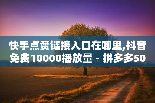 快手点赞链接入口在哪里,抖音免费10000播放量 - 拼多多500人互助群 - 2024年拼多多助力最新消息