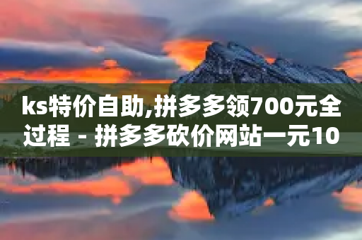 ks特价自助,拼多多领700元全过程 - 拼多多砍价网站一元10刀 - 拼多多批量下单退货软件