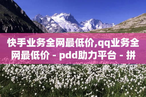 快手业务全网最低价,qq业务全网最低价 - pdd助力平台 - 拼多多助力有吞刀吗-第1张图片-靖非智能科技传媒