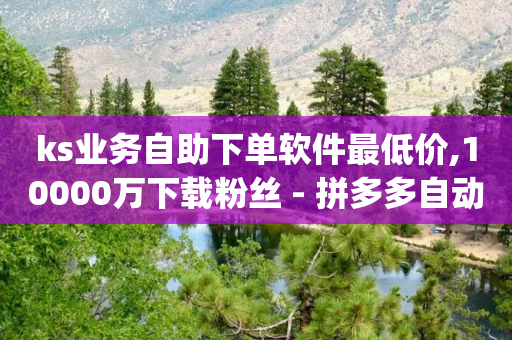 ks业务自助下单软件最低价,10000万下载粉丝 - 拼多多自动助力脚本 - 拼多多商家app官方正版下载-第1张图片-靖非智能科技传媒