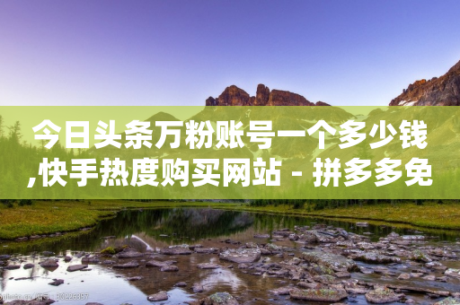 今日头条万粉账号一个多少钱,快手热度购买网站 - 拼多多免费领5件助力 - 拼多多仓库流程-第1张图片-靖非智能科技传媒