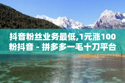 抖音粉丝业务最低,1元涨100粉抖音 - 拼多多一毛十刀平台 - 拼多多助力点开就助力成功吗-第1张图片-靖非智能科技传媒