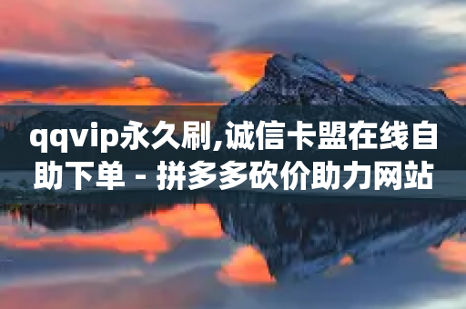 qqvip永久刷,诚信卡盟在线自助下单 - 拼多多砍价助力网站 - 买多多下载-第1张图片-靖非智能科技传媒