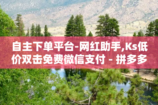 自主下单平台-网红助手,Ks低价双击免费微信支付 - 拼多多砍价有几个阶段 - 砍一刀的套路