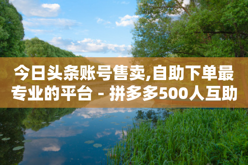 今日头条账号售卖,自助下单最专业的平台 - 拼多多500人互助群免费 - 拼多多砍一刀积分后面是什么-第1张图片-靖非智能科技传媒