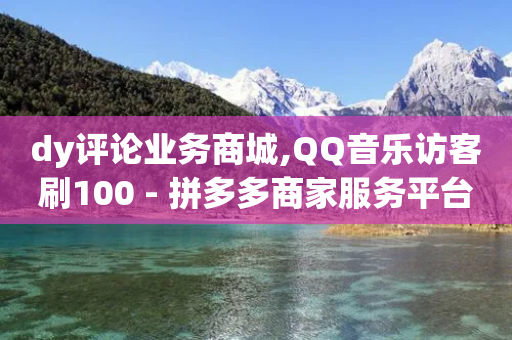 dy评论业务商城,QQ音乐访客刷100 - 拼多多商家服务平台 - 2024年拼多多是盈利还是亏损-第1张图片-靖非智能科技传媒