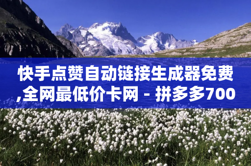 快手点赞自动链接生成器免费,全网最低价卡网 - 拼多多700有人领到吗 - 拼多多提现600元-第1张图片-靖非智能科技传媒