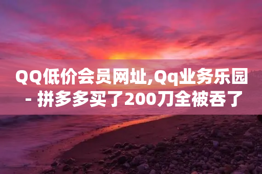 QQ低价会员网址,Qq业务乐园 - 拼多多买了200刀全被吞了 - QQ登录拼多多能助力吗