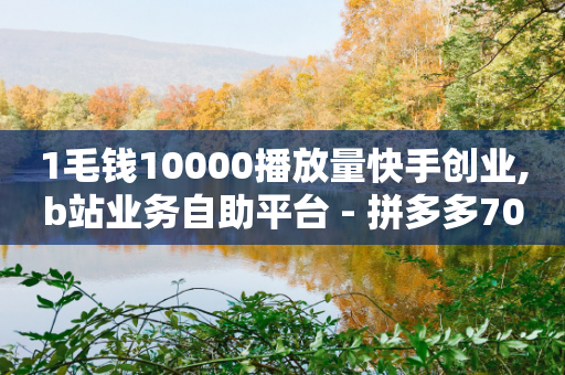 1毛钱10000播放量快手创业,b站业务自助平台 - 拼多多700有人领到吗 - 拼多多微信助力群-第1张图片-靖非智能科技传媒