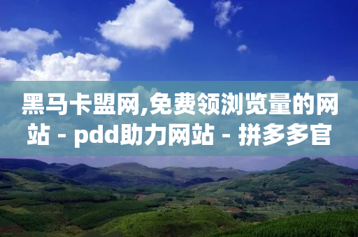 黑马卡盟网,免费领浏览量的网站 - pdd助力网站 - 拼多多官方运费险拒绝赔付