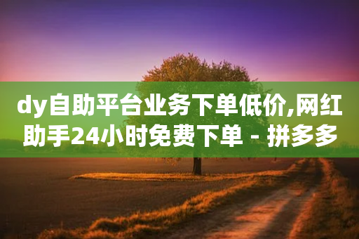 dy自助平台业务下单低价,网红助手24小时免费下单 - 拼多多新用户助力网站免费 - 拼多多自动下载