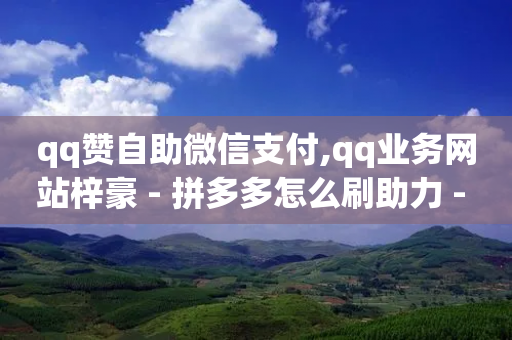 qq赞自助微信支付,qq业务网站梓豪 - 拼多多怎么刷助力 - 拼多多代砍公司