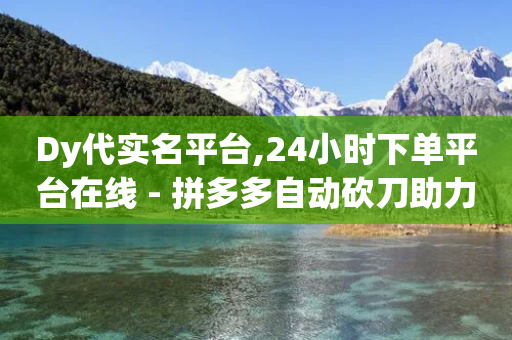 Dy代实名平台,24小时下单平台在线 - 拼多多自动砍刀助力软件 - 拼多多现金大转盘进度清零