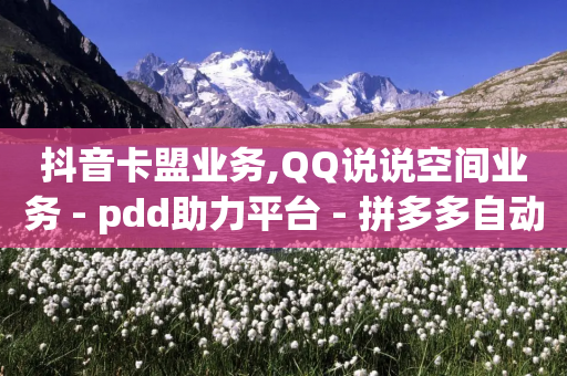 抖音卡盟业务,QQ说说空间业务 - pdd助力平台 - 拼多多自动助力神器是真的吗