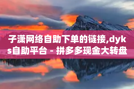 子潇网络自助下单的链接,dyks自助平台 - 拼多多现金大转盘刷助力网站 - 拼多多怎么自己买东西