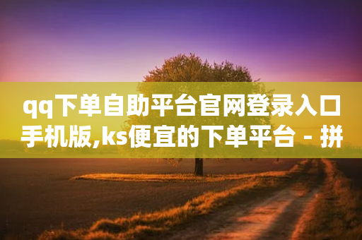 qq下单自助平台官网登录入口手机版,ks便宜的下单平台 - 拼多多自助砍价网站 - 网红商城1元1000