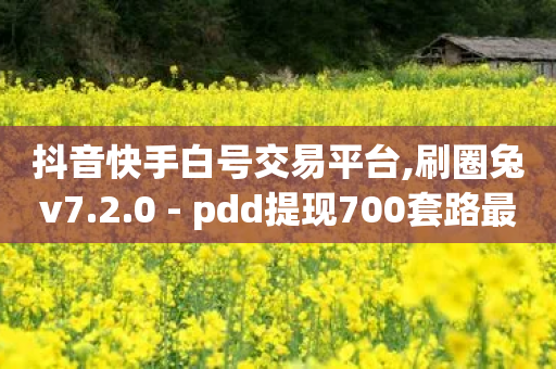 抖音快手白号交易平台,刷圈兔v7.2.0 - pdd提现700套路最后一步 - 拼多多助力最简单三个步骤