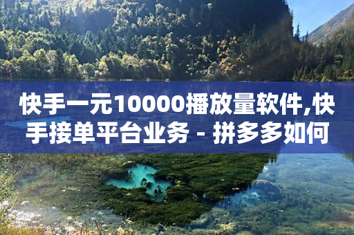 快手一元10000播放量软件,快手接单平台业务 - 拼多多如何卖助力 - 拼多多邀请助力提现是真的吗-第1张图片-靖非智能科技传媒