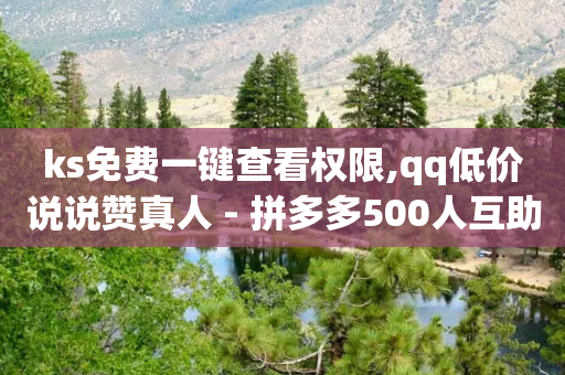 ks免费一键查看权限,qq低价说说赞真人 - 拼多多500人互助群 - 拼多多差一积分领五件礼物