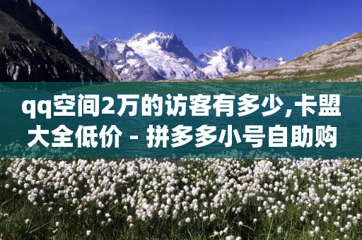 qq空间2万的访客有多少,卡盟大全低价 - 拼多多小号自助购买平台 - 拼多多免费拿要运费吗