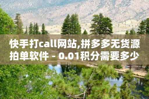 快手打call网站,拼多多无货源拍单软件 - 0.01积分需要多少人助力 - 拼多多真人助力平台怎么赚钱