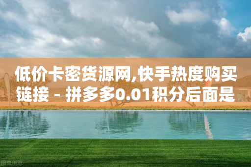 低价卡密货源网,快手热度购买链接 - 拼多多0.01积分后面是什么 - 拼多多提现元宝过后是什么-第1张图片-靖非智能科技传媒