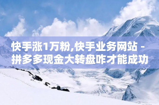 快手涨1万粉,快手业务网站 - 拼多多现金大转盘咋才能成功 - 拼多多免费领5件在哪打开