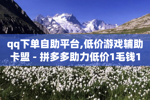 qq下单自助平台,低价游戏辅助卡盟 - 拼多多助力低价1毛钱10个 - 拼多多上线了还能领现金吗