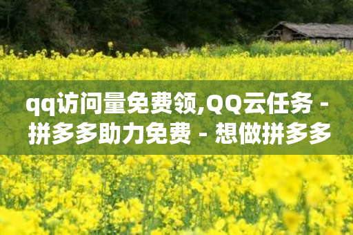 qq访问量免费领,QQ云任务 - 拼多多助力免费 - 想做拼多多客服在哪申请-第1张图片-靖非智能科技传媒