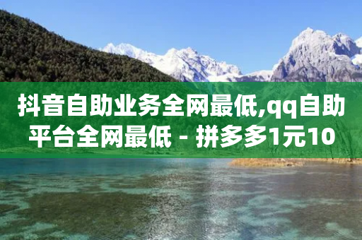 抖音自助业务全网最低,qq自助平台全网最低 - 拼多多1元10刀助力平台 - 拼多多APP的可行性分析-第1张图片-靖非智能科技传媒