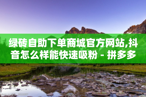 绿砖自助下单商城官方网站,抖音怎么样能快速吸粉 - 拼多多如何买助力 - 助力分享平台