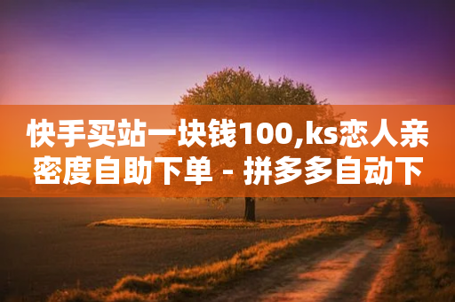 快手买站一块钱100,ks恋人亲密度自助下单 - 拼多多自动下单脚本 - 云小店24小时自助下单